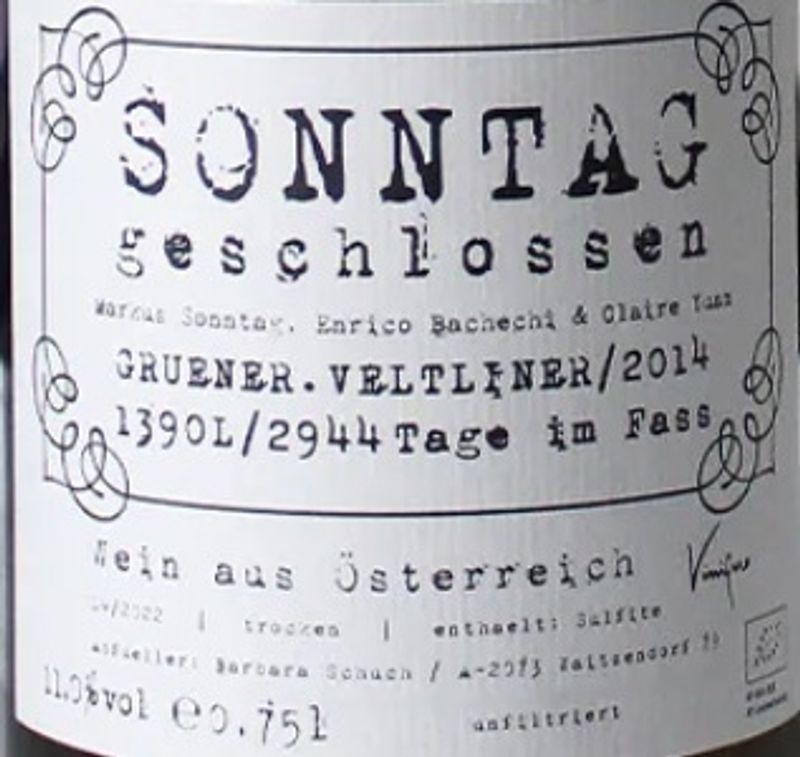 Sonntag Gruner Veltliner &