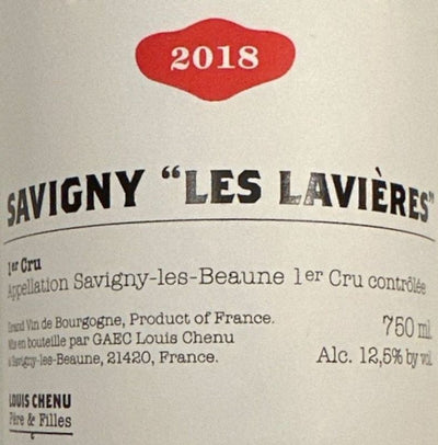 Louis Chenu Pere & Filles Savigny-Les-Beaune 1er Cru 'Les Lavieres' 2018