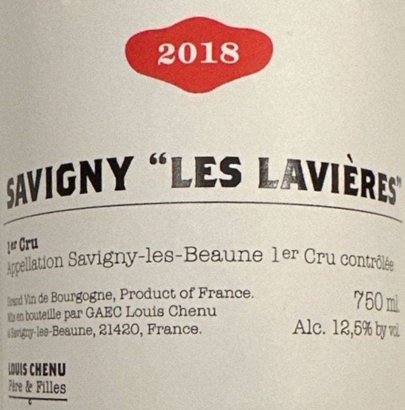 Louis Chenu Pere & Filles Savigny-Les-Beaune 1er Cru &