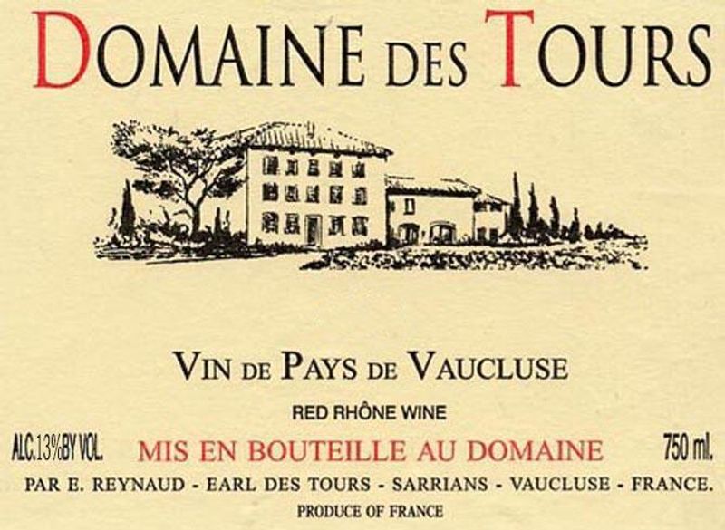 Domaine des Tours Vaucluse VdP Rouge 2019