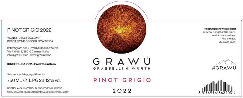 Grawu Pinot Grigio Terre Dolomiti IGT 2022