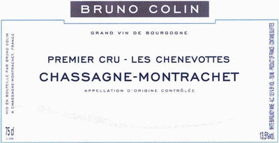 Bruno Colin Chassagne-Montrachet 1er Cru 'Les Chenevottes' 2022