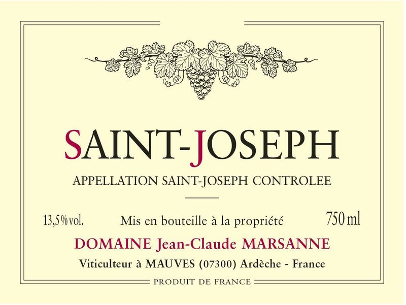 Jean-Claude Marsanne Saint-Joseph Rouge 2019