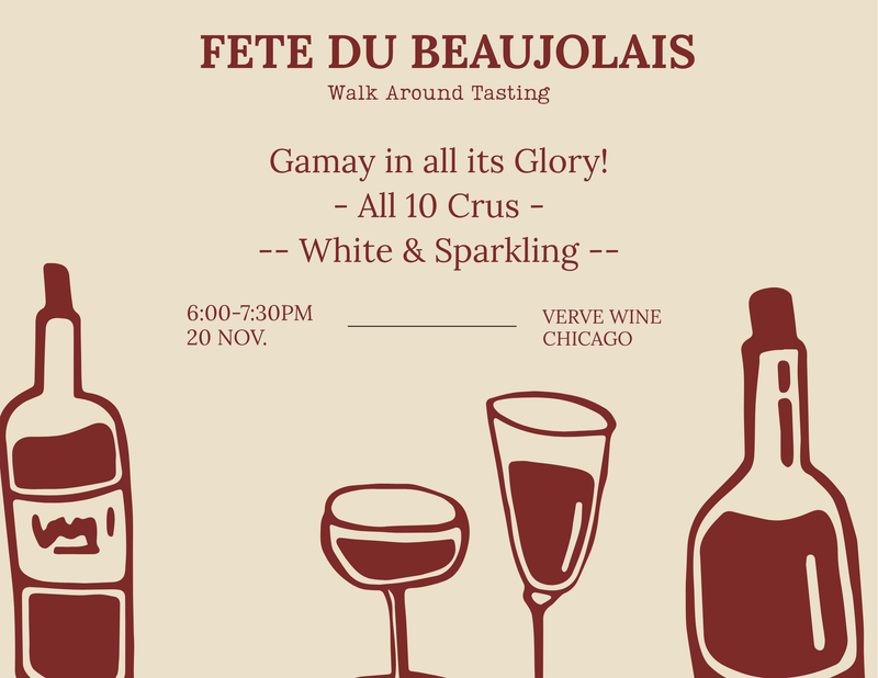 Fête du Beaujolais - Thursday Nov. 20,  6-7:30pm CT