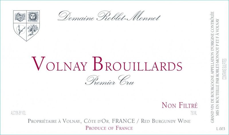 Domaine Roblet-Monnot Volnay 1er Cru Les Brouillards 2018