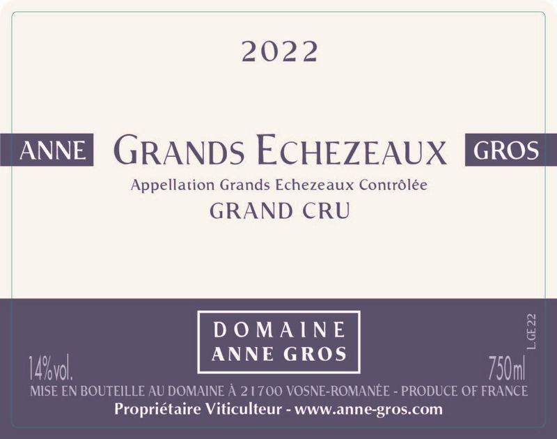 Domaine Anne Gros Grands-Echezeaux Grand Cru 2022